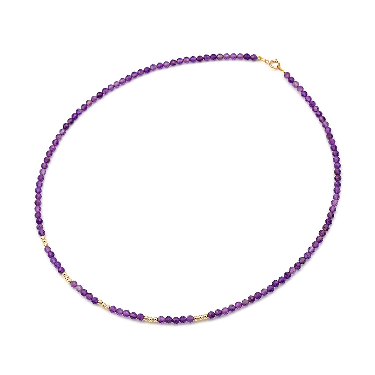 14K Gold Amethyst Necklace