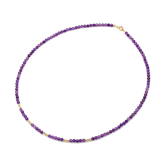 14K Gold Amethyst Necklace