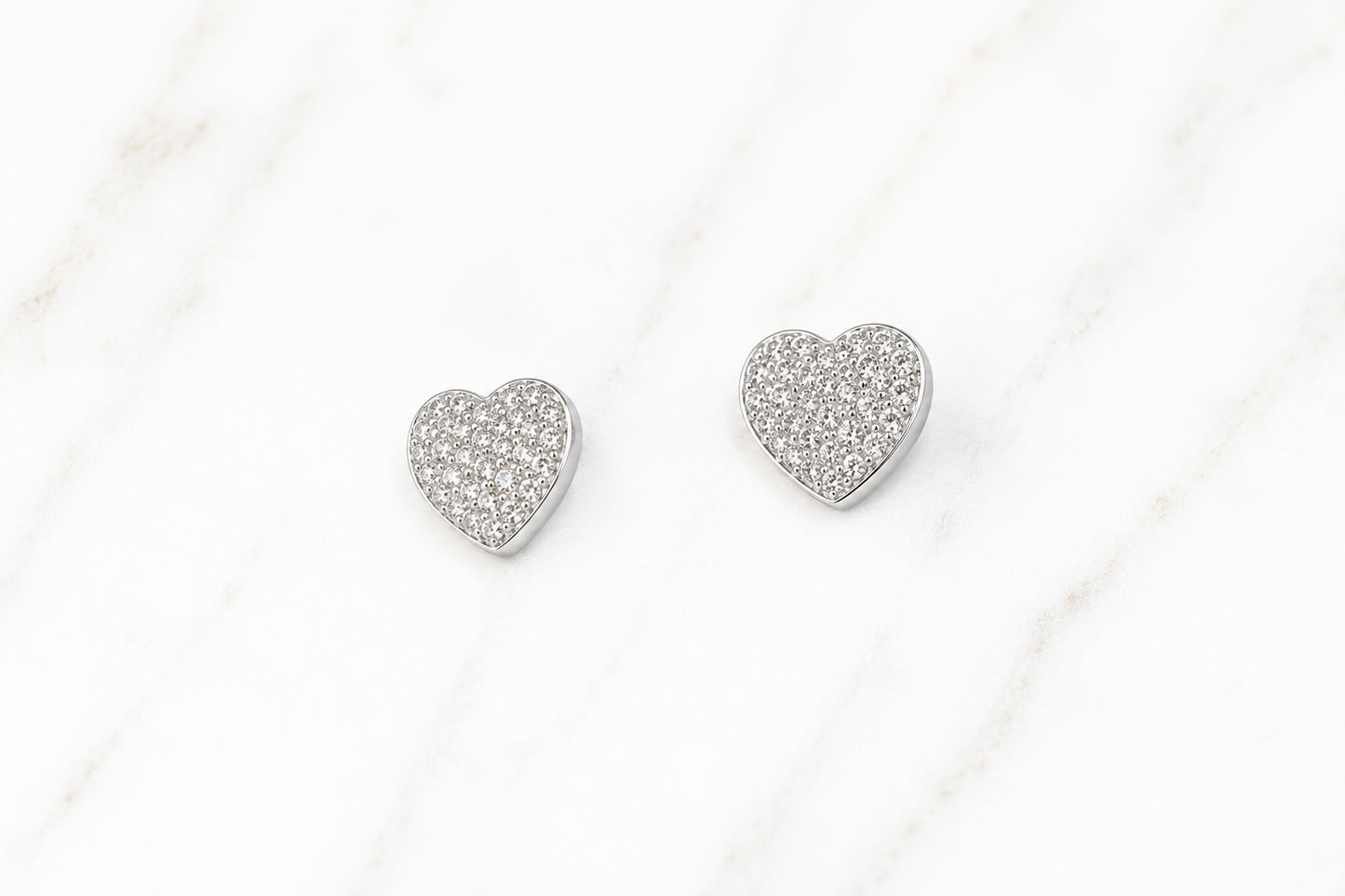 Mini Zirconia Heart Stud Earrings