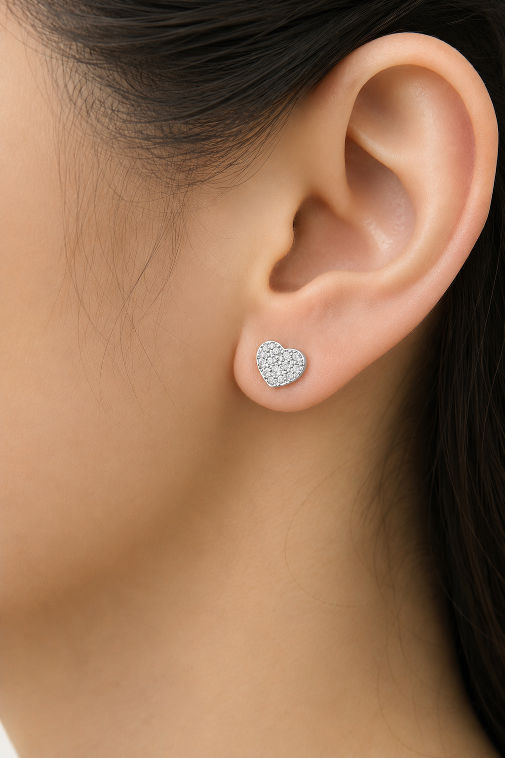Mini Zirconia Heart Stud Earrings