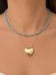 14k Gold Baby Blue Agate Beaded Necklace