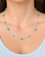 Graduated Turquoise Station Necklace in 14K Gold
