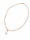 Freshwater Pearl Cross Necklace in 14K Gold