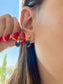 Gold Sapphire Blue Oval Drop Earrings – Classic Elegance with Gold-Plated Finish