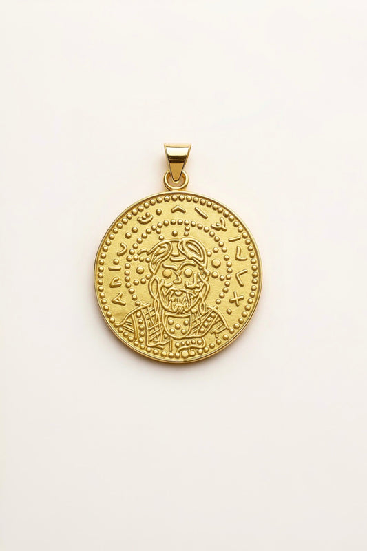 Double-Sided Constantine Coin & Holy Mary Pendant