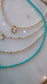 14K Gold Turquoise Necklace with Pearl Cross Pendant