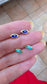 9K Yellow Gold Tiny Dark Blue Eye Stud Earrings