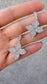Floral Pavé Drop Earrings with Cubic Zirconia