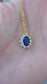 Sapphire & Zirconia Halo Pendant Necklace – 925 Sterling Silver, Gold Plated (chain included)