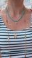 14K Gold Turquoise Necklace with Pearl Cross Pendant