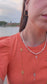 Freshwater Pearl Cross Necklace in 14K Gold