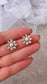 Floral Pearl Stud Cubic Zirconia Earrings