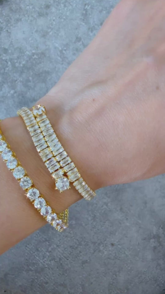 Twin Emerald Glow Tennis bracelet