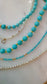 14k Gold Textured Turquoise Beaded Necklace