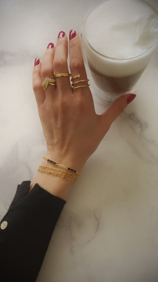 Gold stacking ring