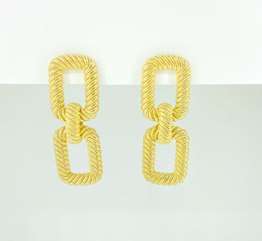 Retro Golden Rope Earrings