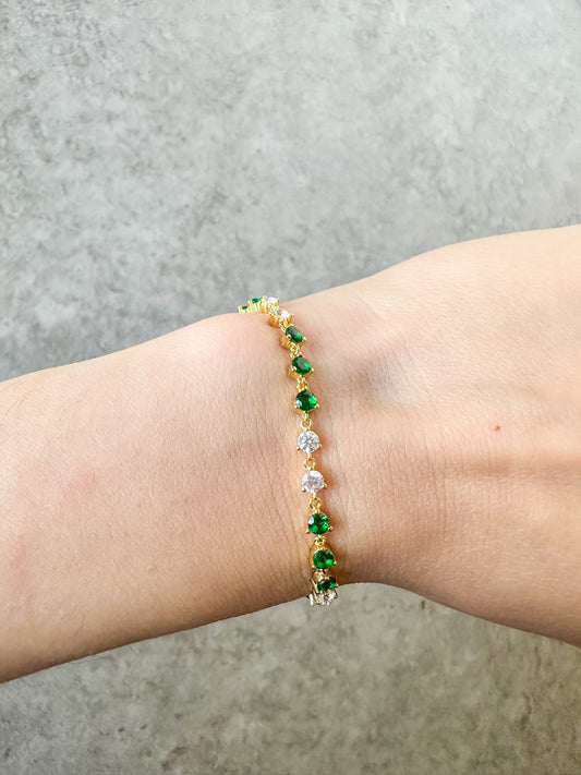 Green emerald bracelet