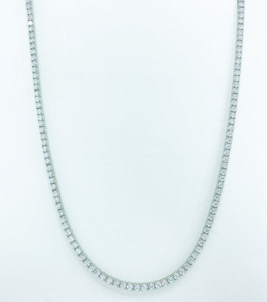 Classic Tennis Necklace – Gold-Plated & Silver